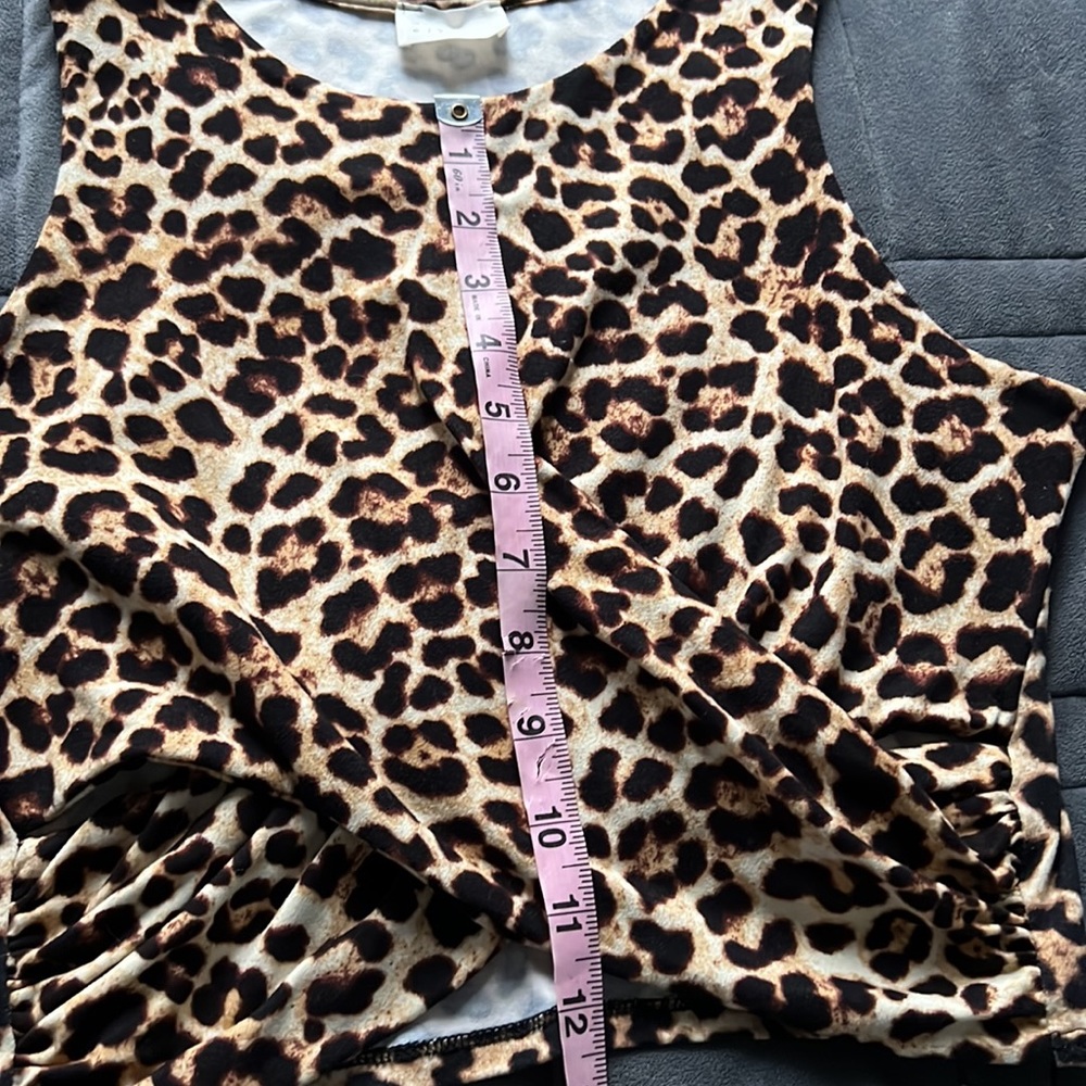 Leopard Print Crop Tank With Cross Cross Front - image 4